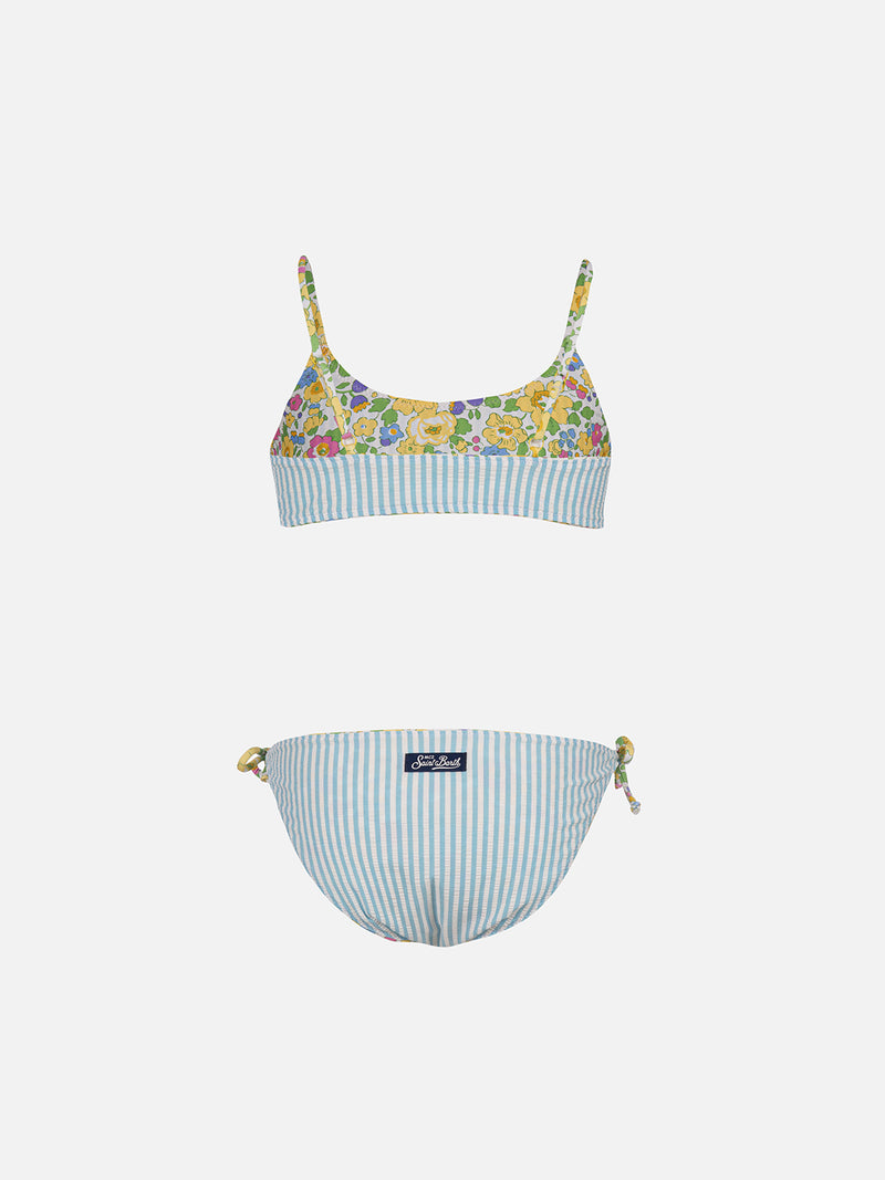 Doppelseitiger Bralette-Bikini für Mädchen Jaiden | AUS LIBERTY-STOFF HERGESTELLT