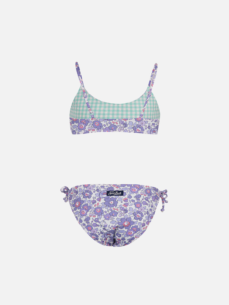 Doppelseitiger Bralette-Bikini für Mädchen Jaiden | AUS LIBERTY-STOFF HERGESTELLT