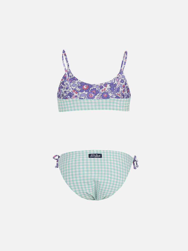 Doppelseitiger Bralette-Bikini für Mädchen Jaiden | AUS LIBERTY-STOFF HERGESTELLT