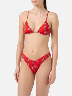 Bikini bralette de textura arrugada rosa Naima Naomi 