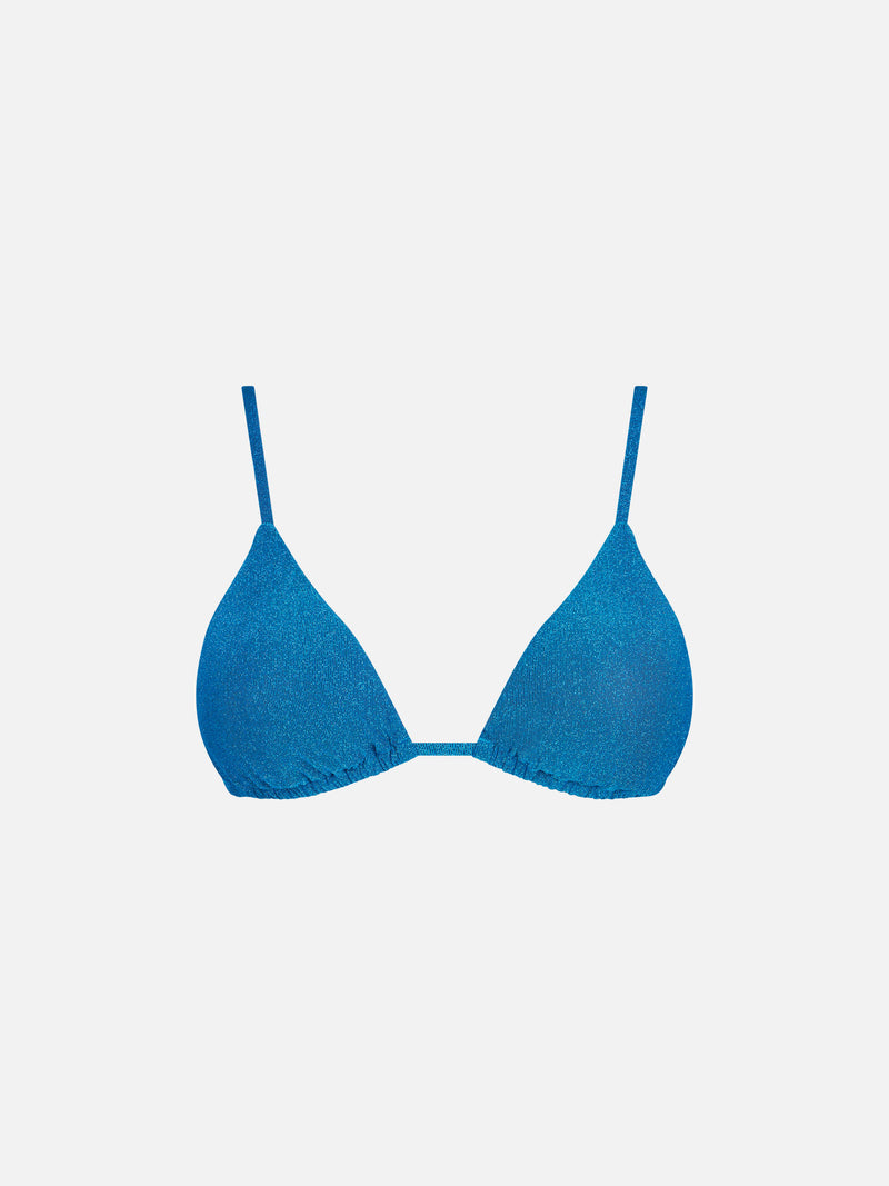 Blaues Triangel-Top für Damen