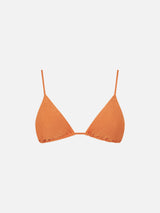 Orangefarbenes Triangel-Top für Damen