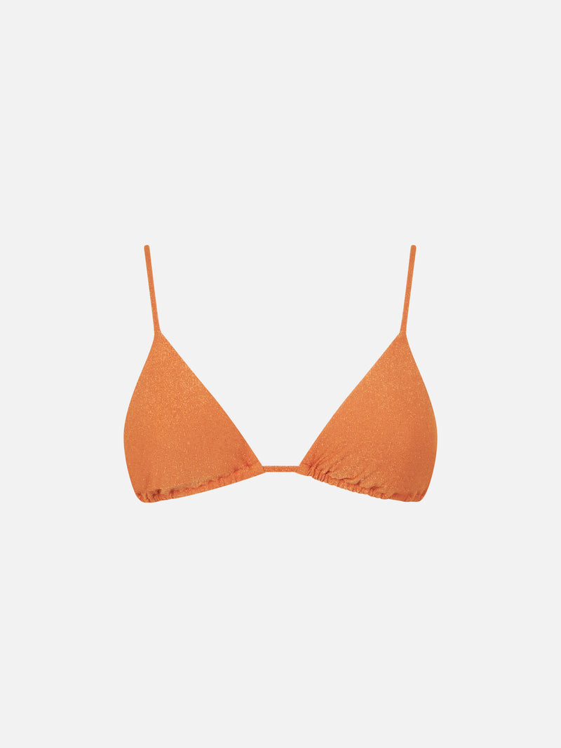 Woman orange triangle top