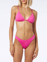 Woman fucsia triangle bikini