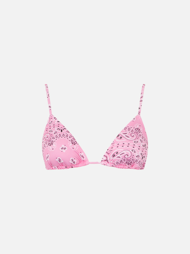 Top a triangolo donna rosa