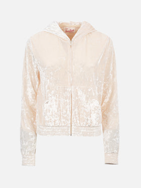 Woman chenille zipped hoodie Jasmine - MC2 Saint Barth