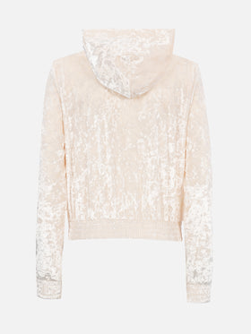 Woman chenille zipped hoodie Jasmine - MC2 Saint Barth