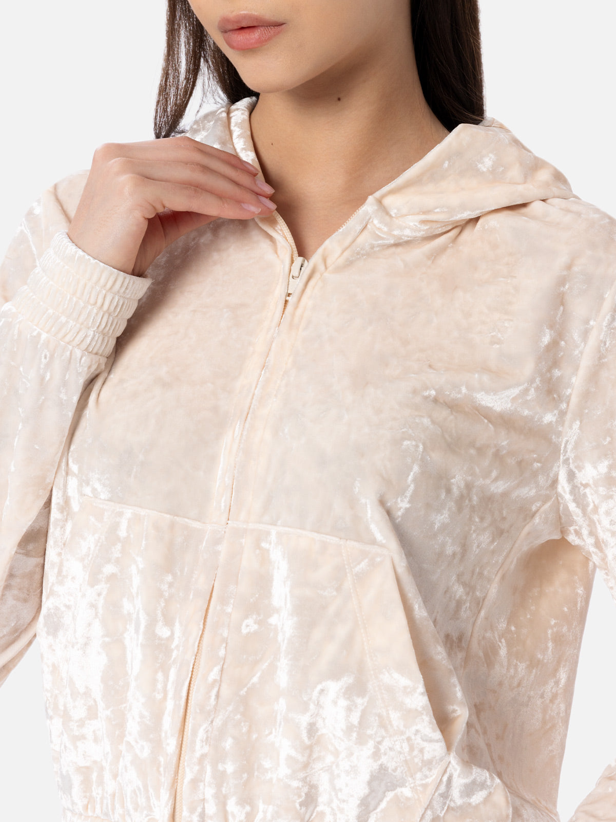 Woman chenille zipped hoodie Jasmine - MC2 Saint Barth