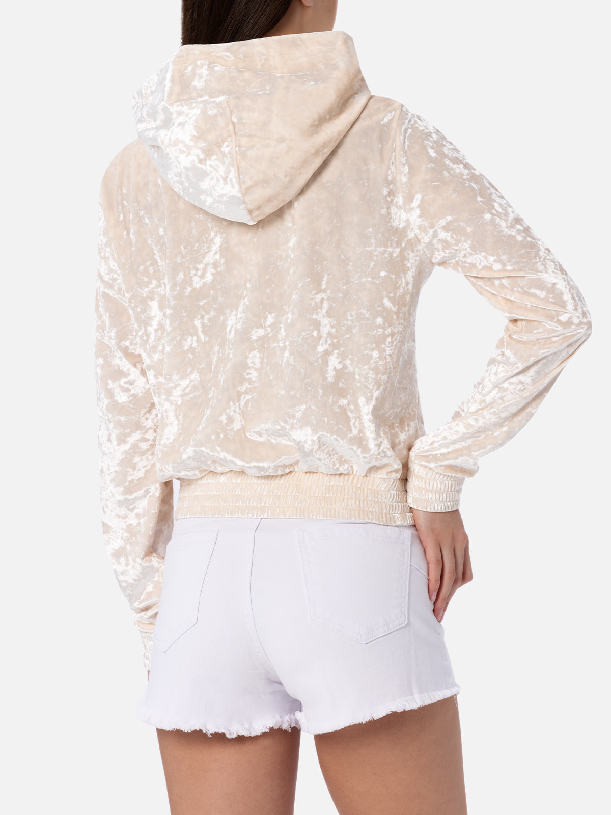 Woman chenille zipped hoodie Jasmine - MC2 Saint Barth