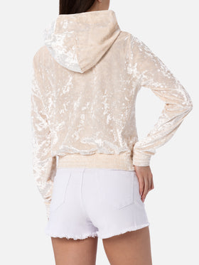 Woman chenille zipped hoodie Jasmine - MC2 Saint Barth