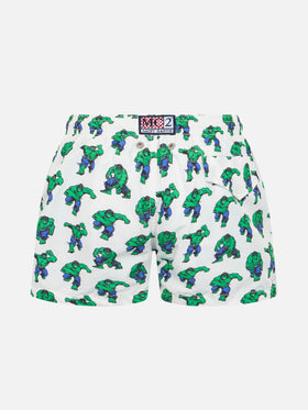 Boy lightweight fabric swim-shorts Jean Lighting with Hulk print | MARVEL SPECIAL EDITION - MC2 Saint Barth