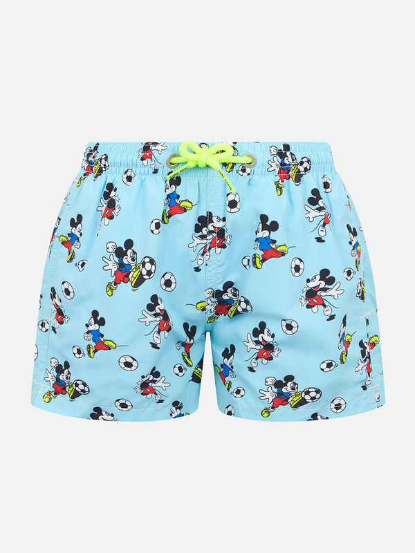 Boy lightweight fabric swim-shorts Jean Lighting with Mickey Mouse print | ©DISNEY SPECIAL EDITION