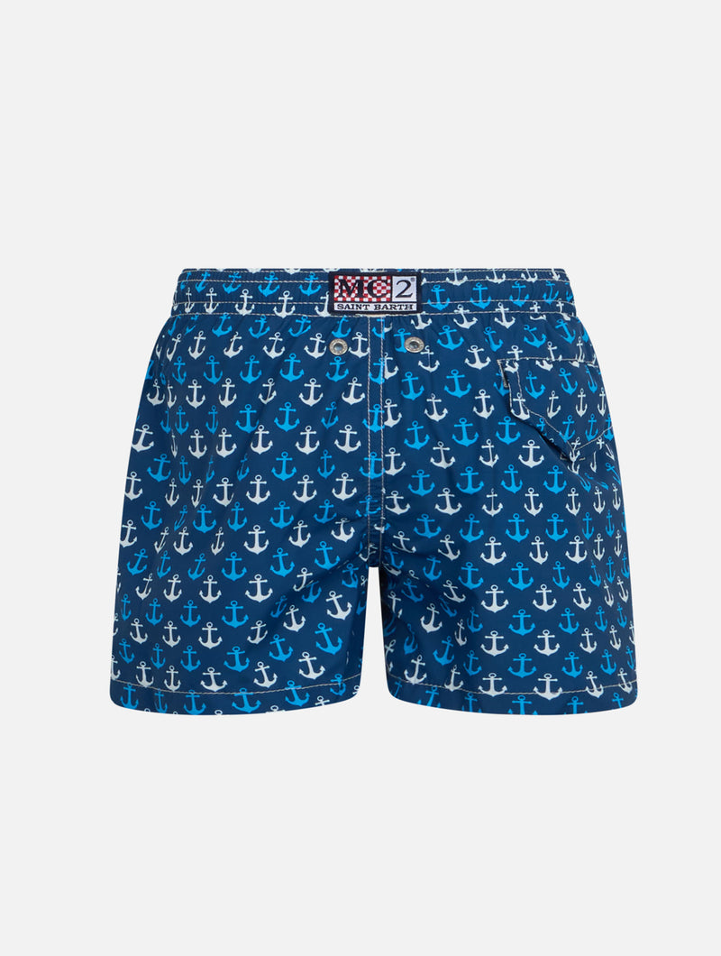 Badeshorts für Jungen aus leichtem Stoff von Jean Lighting mit Anker-Print