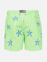 Man classic swim shorts with starfish embroidery