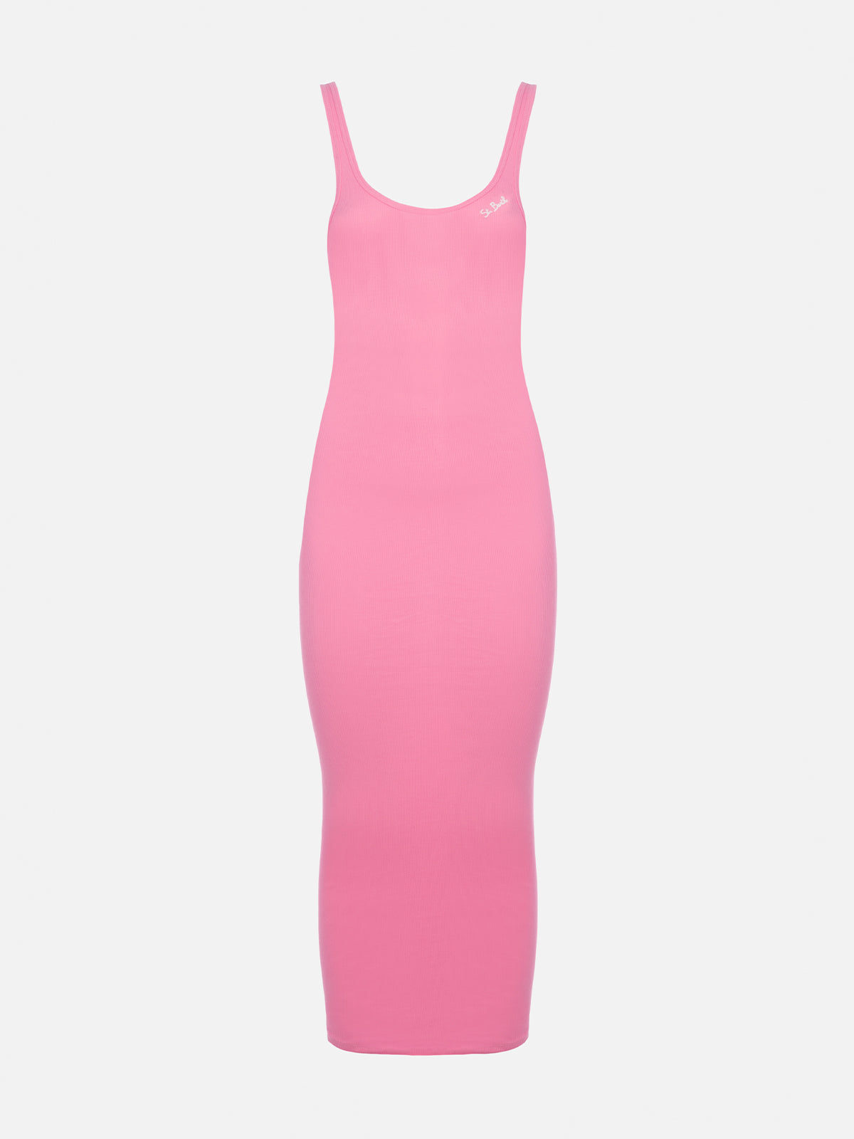 Woman ribbed pink cotton jersey tank dress Jennifer - MC2 Saint Barth