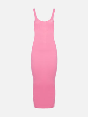 Woman ribbed pink cotton jersey tank dress Jennifer - MC2 Saint Barth
