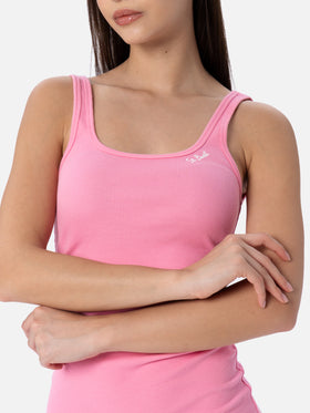 Woman ribbed pink cotton jersey tank dress Jennifer - MC2 Saint Barth