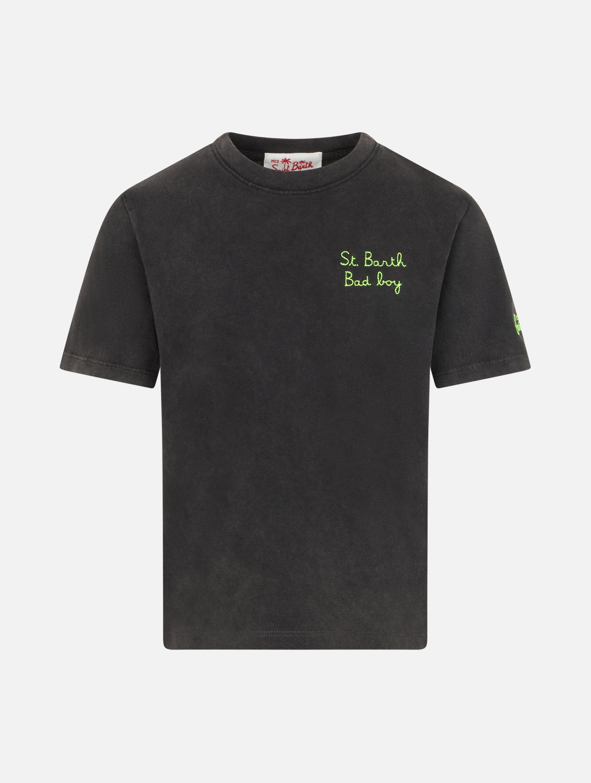 Boy black cotton t-shirt Josh - MC2 Saint Barth