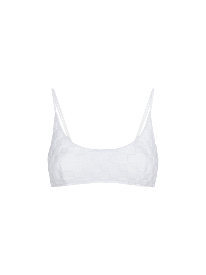 Woman white check terry bralette swimsuit - MC2 Saint Barth