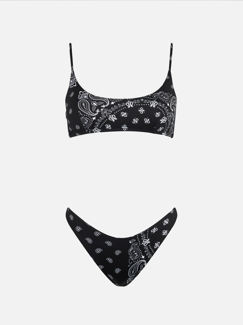 Damen-Bralette-Bikini mit Bandana-Print