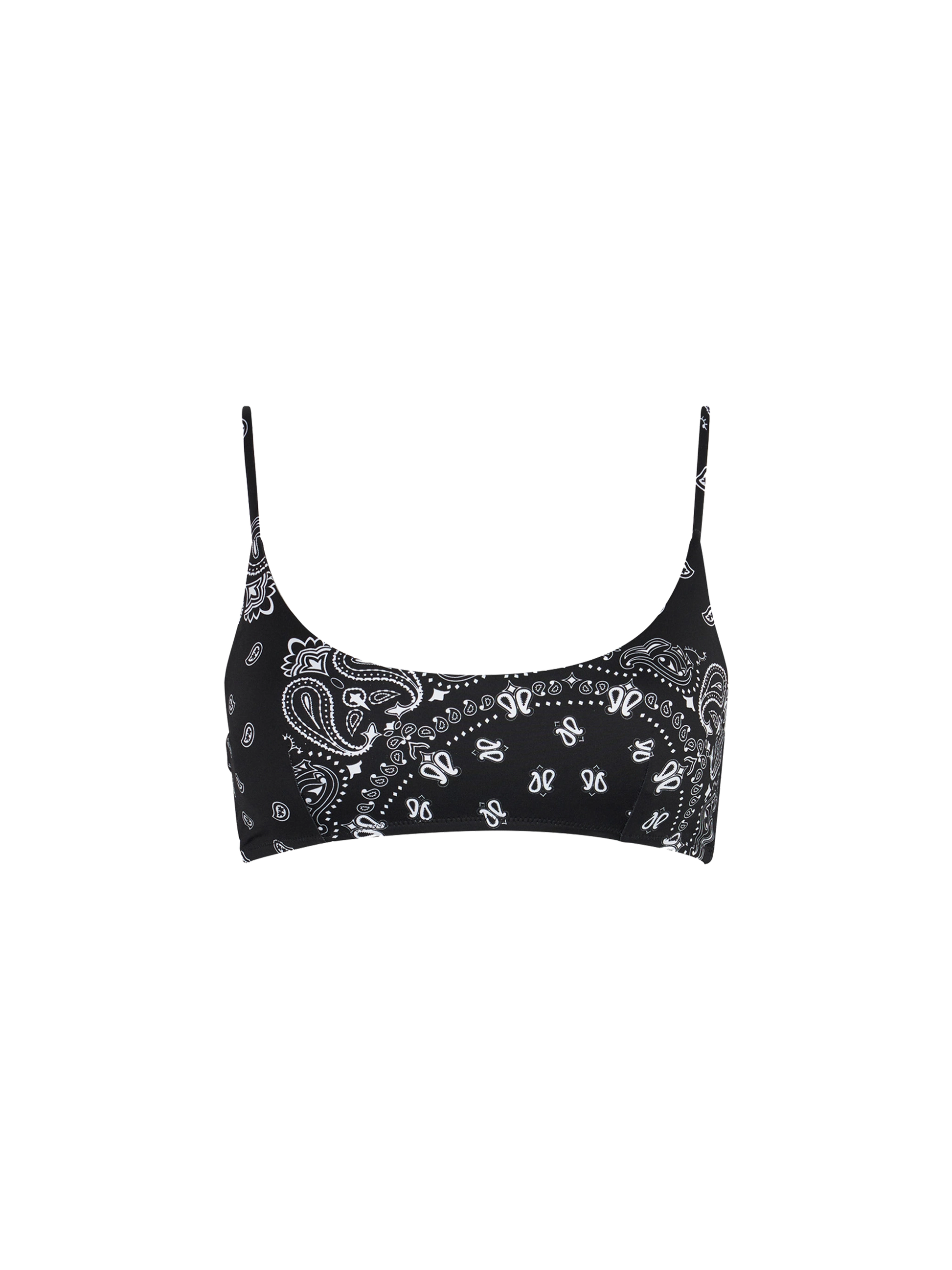 Woman bralette swimsuit with black bandanna print - MC2 Saint Barth