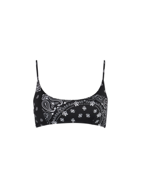Woman bralette swimsuit with black bandanna print - MC2 Saint Barth