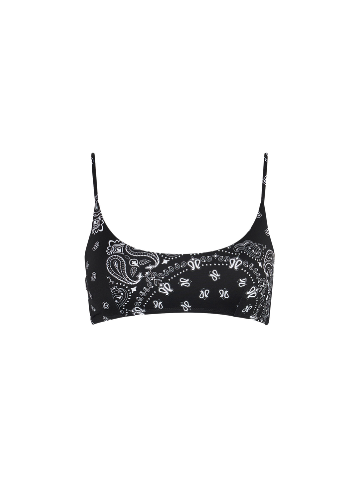 Costume da bagno donna a bralette con stampa bandana nera