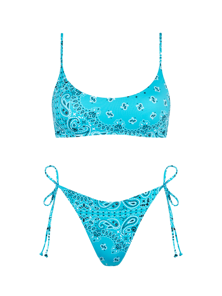 Woman bralette bikini with bandanna print - MC2 Saint Barth