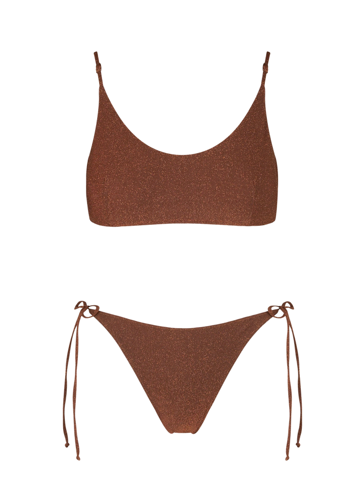 Woman brown lurex bralette bikini - MC2 Saint Barth