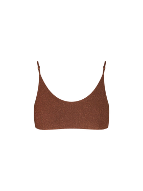 Woman lurex brown bralette top - MC2 Saint Barth