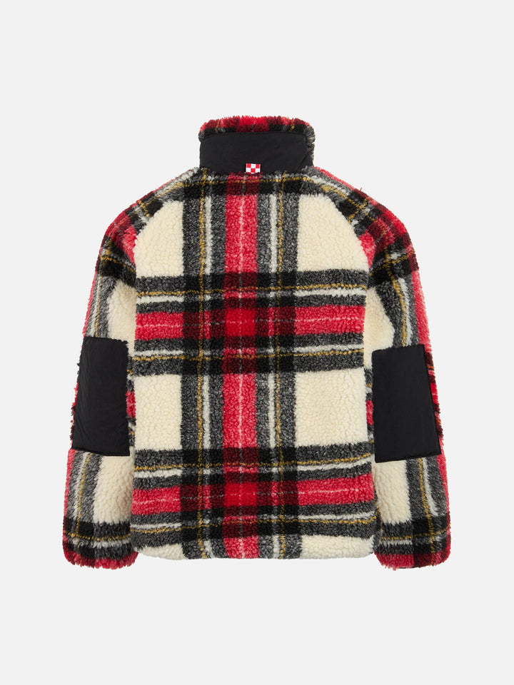 Girl sherpa jacket with tartan print - MC2 Saint Barth