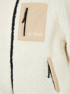 Boy sherpa jacket with Captain America print | MARVEL SPECIAL EDITION - MC2 Saint Barth