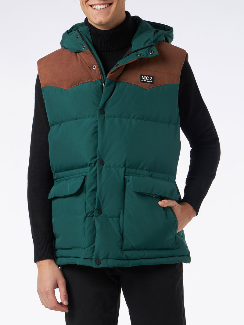 Man green down vest