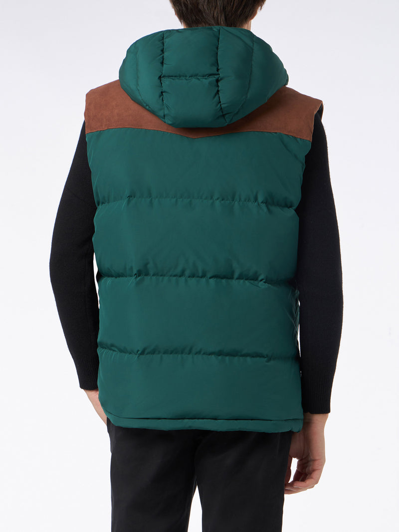 Gilet da uomo in piumino verde