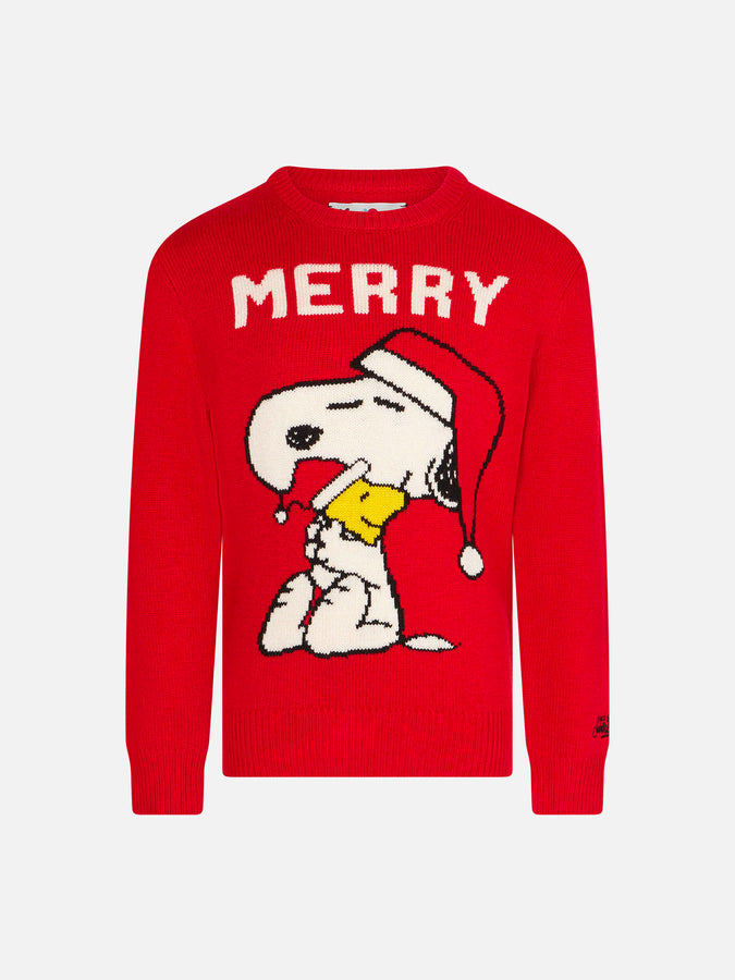 Mc2 Saint Barth Maglia da bambino girocollo con stampa Snoopy natalizia | SNOOPY - EDIZIONE SPECIALE PEANUTS™