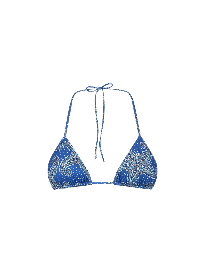 Damen-Triangel-Top mit Paisley-Stern-Print