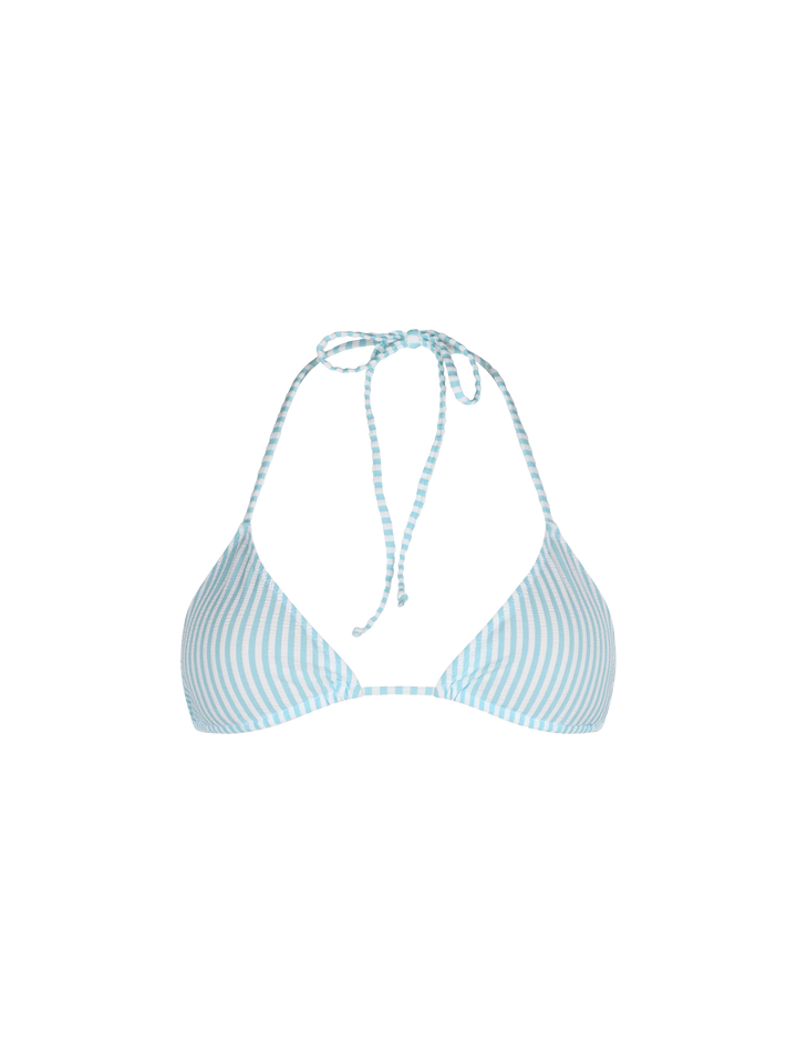 Woman seersucker striped triangle top swimsuit Leah - MC2 Saint Barth