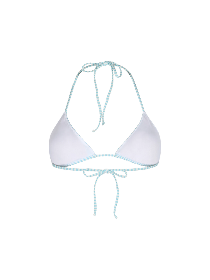 Woman seersucker striped triangle top swimsuit Leah - MC2 Saint Barth