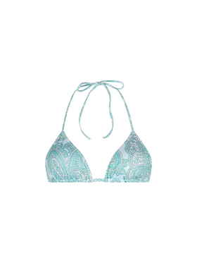 Woman water green paisley triangle top swimsuit Leah - MC2 Saint Barth