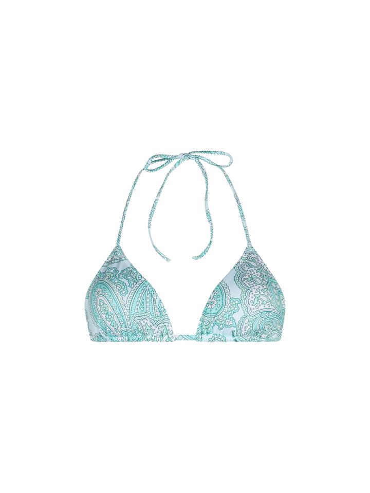 Woman water green paisley triangle top swimsuit Leah - MC2 Saint Barth