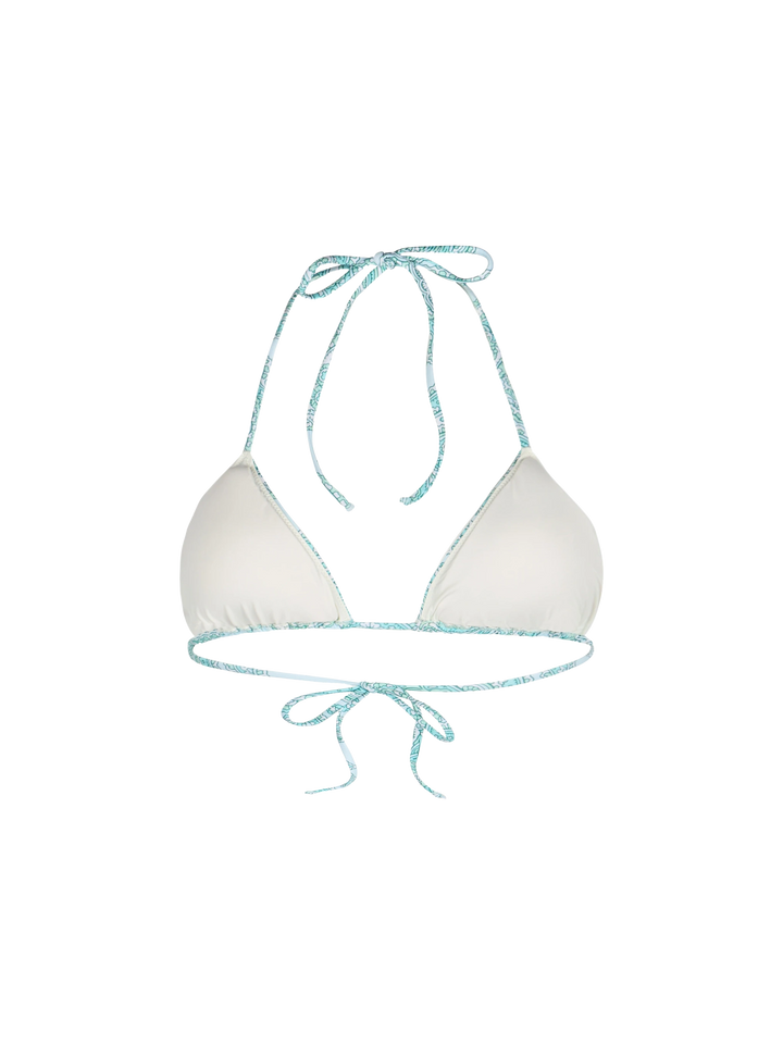 Woman water green paisley triangle top swimsuit Leah - MC2 Saint Barth