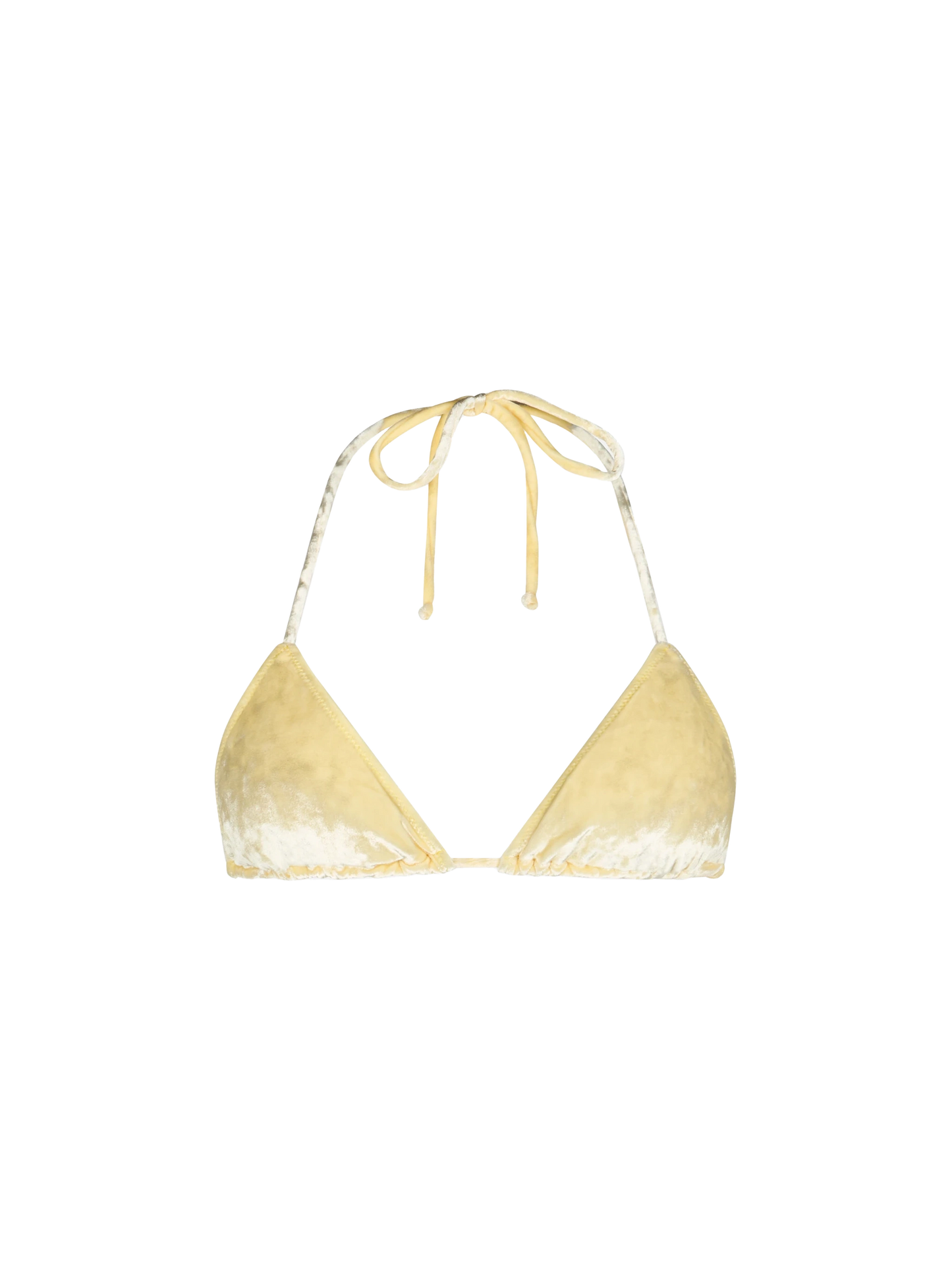 Woman yellow chenille triangle top swimsuit Leah - MC2 Saint Barth