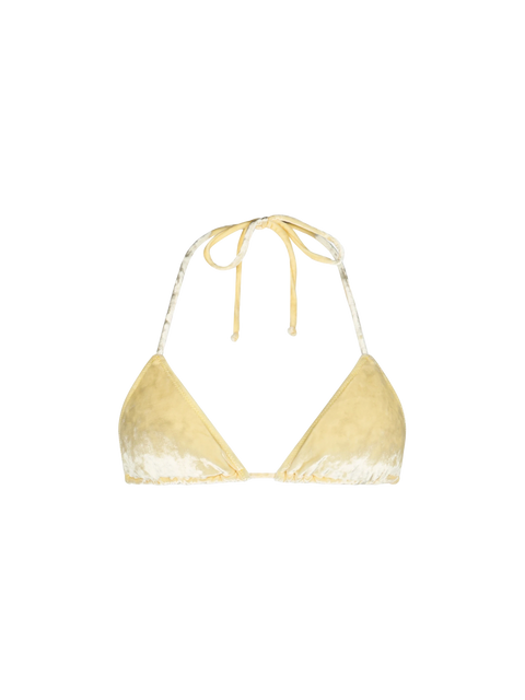 Woman yellow chenille triangle top swimsuit Leah - MC2 Saint Barth