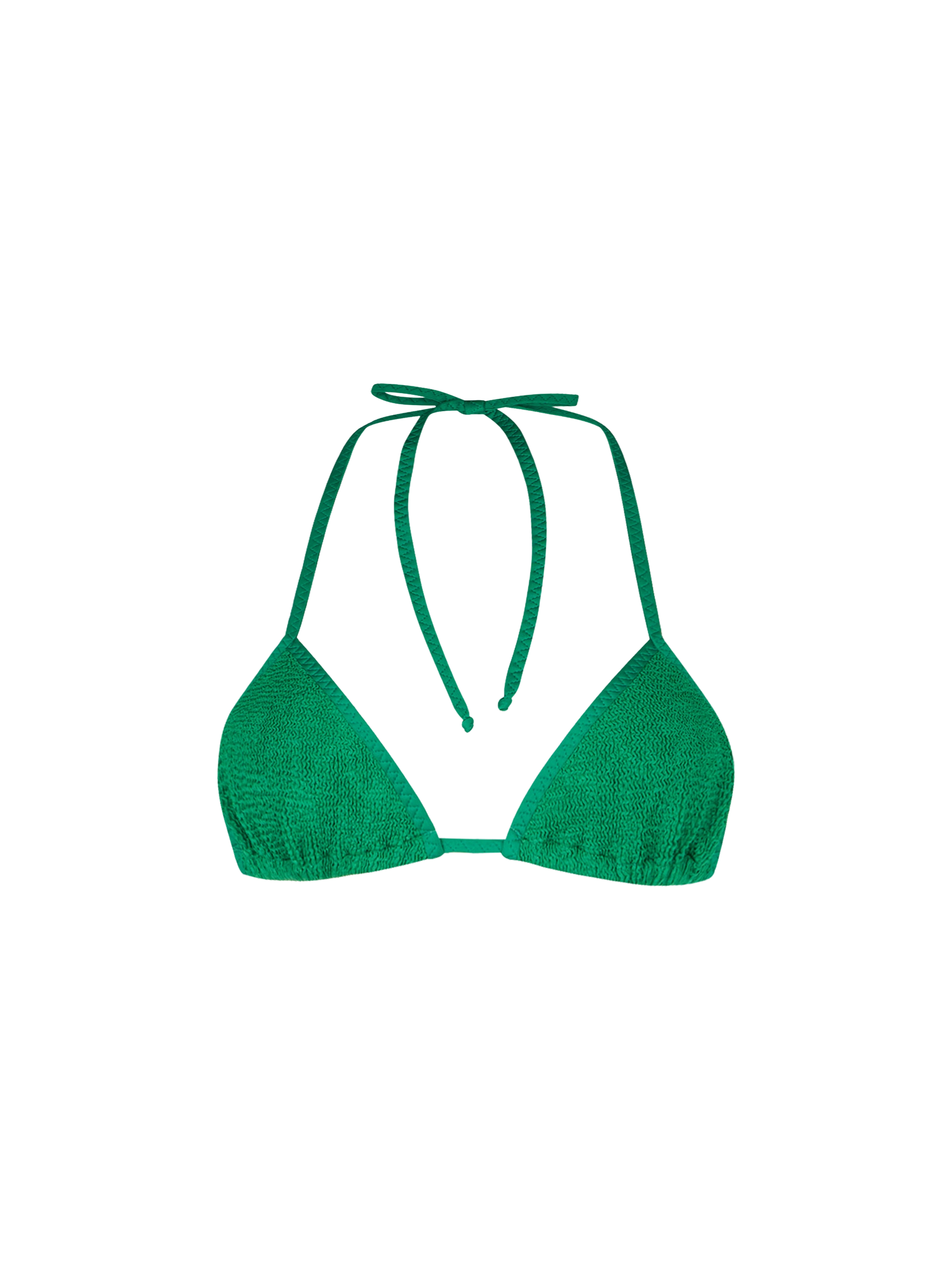 Woman green crinkle triangle top swimsuit - MC2 Saint Barth