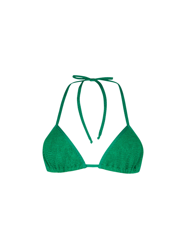 Costume da bagno da donna a triangolo verde crinkle