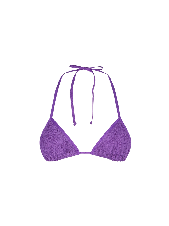 Woman purple crinkle triangle top swimsuit - MC2 Saint Barth