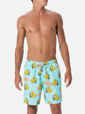 Man lightweight fabric swim-shorts Lighting with Cryptopuppets print | CRYPTOPUPPETS SPECIAL EDITION - MC2 Saint Barth