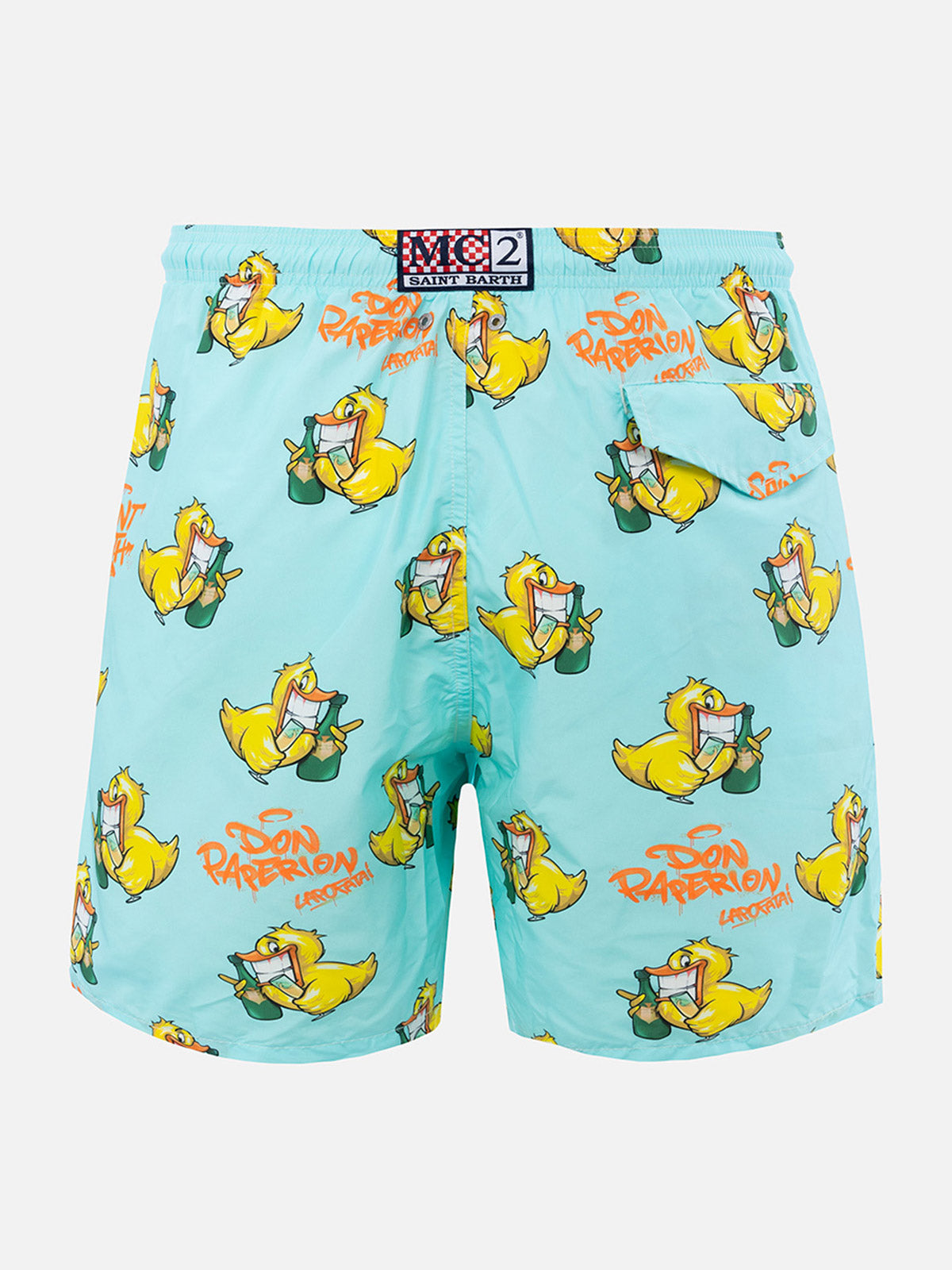 Man lightweight fabric swim-shorts Lighting with Cryptopuppets print | CRYPTOPUPPETS SPECIAL EDITION - MC2 Saint Barth