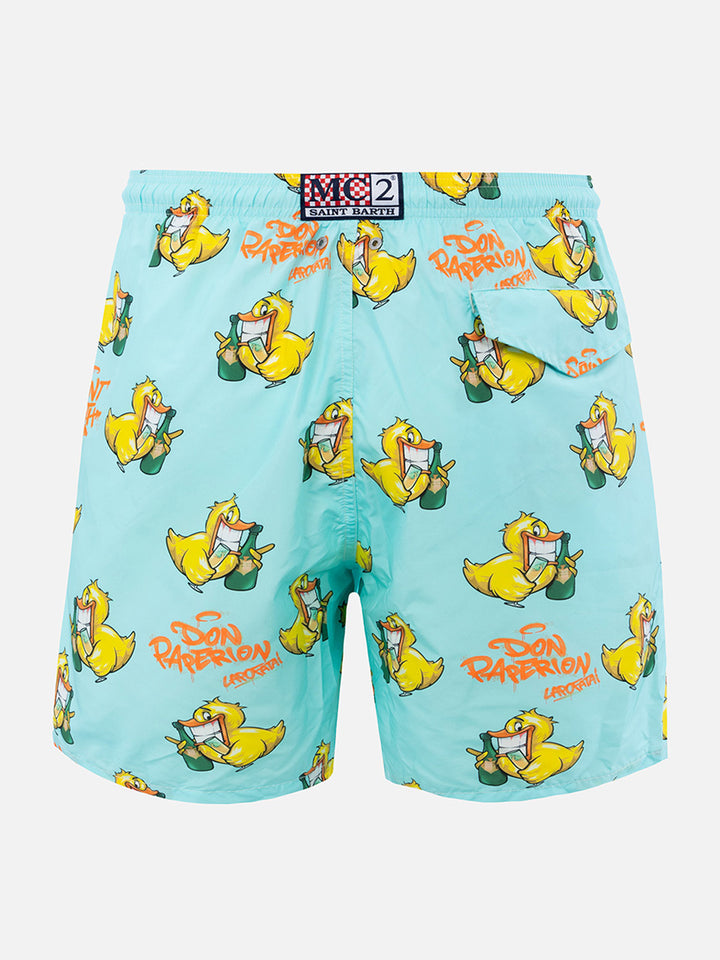 Man lightweight fabric swim-shorts Lighting with Cryptopuppets print | CRYPTOPUPPETS SPECIAL EDITION - MC2 Saint Barth