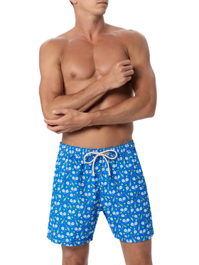 Man lightweight fabric swim-shorts Lighting Micro Fantasy with padel winner print - MC2 Saint Barth